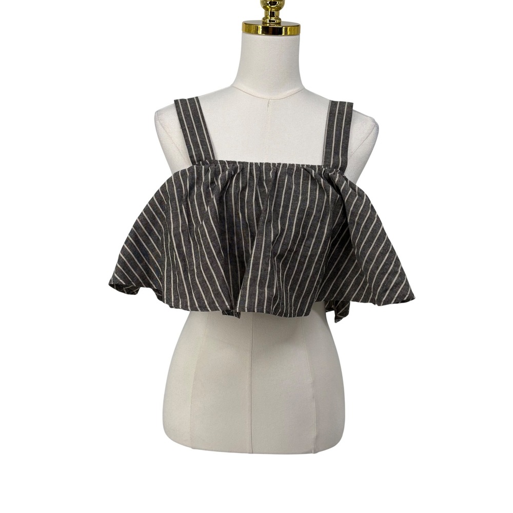 Shop Neighbor‎ By In the BeginningStriped Ruffle Crop Cami Top Size M Festival